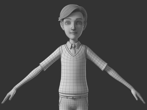 Cartoon Man Rigged Model 3D