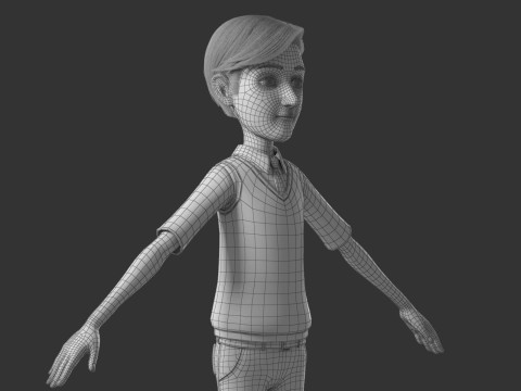 Cartoon Man Rigged Model 3D