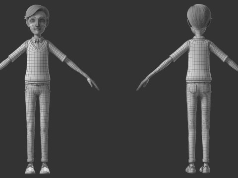 Cartoon Man Rigged Model 3D