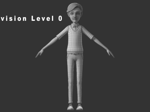 Cartoon Man Rigged Model 3D
