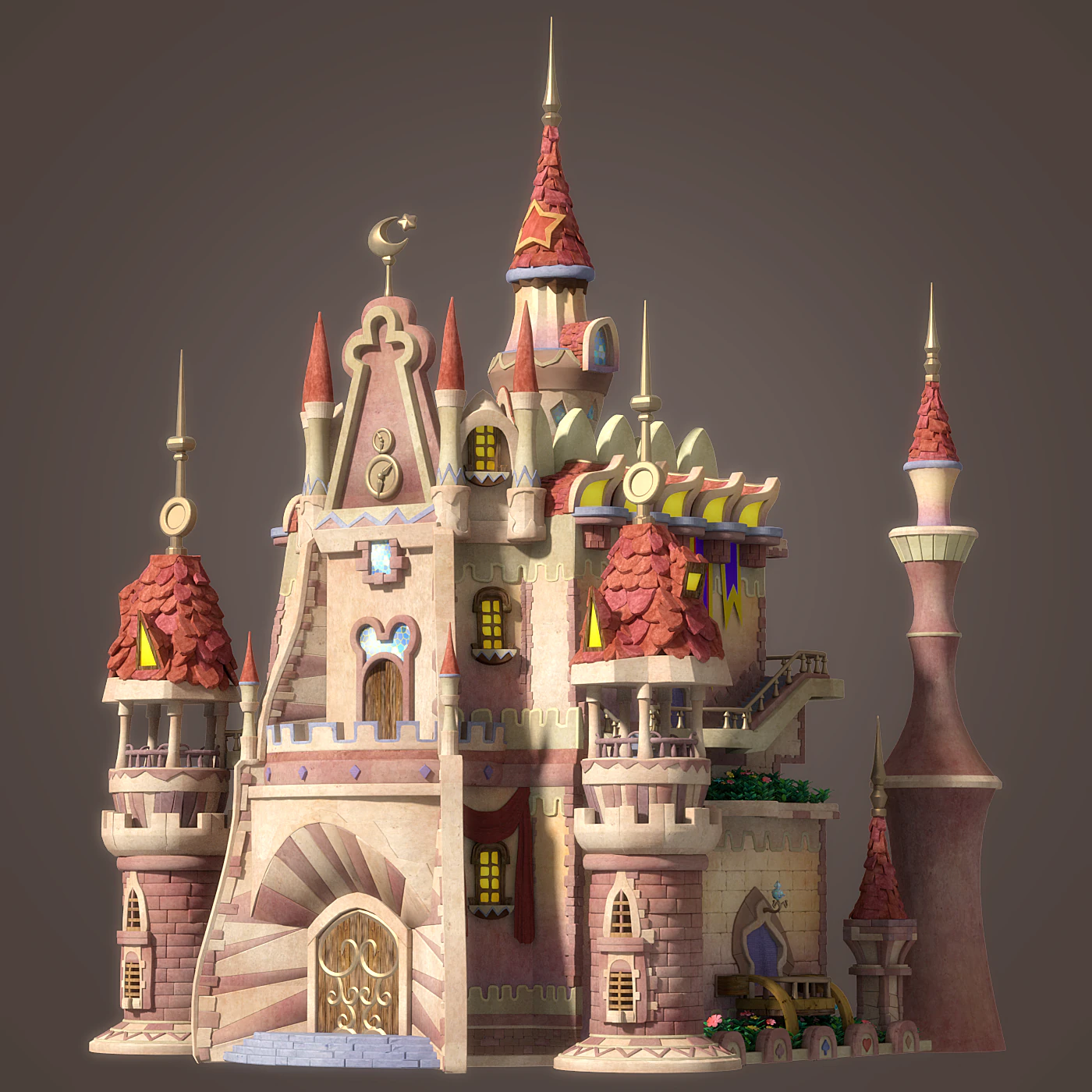 Cartoon Castle 3D Model .c4d .max .obj .3ds .fbx .stl .blend 