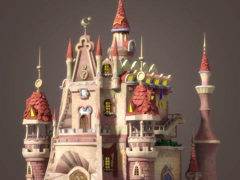 Cartoon Castle 3D Model