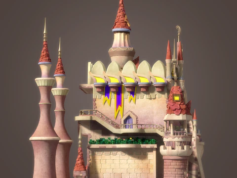 Cartoon Castle 3D Model
