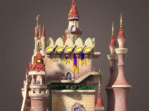 Cartoon Castle 3D Model