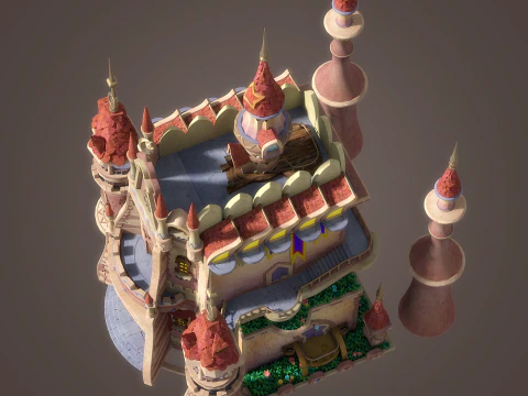 Cartoon Castle 3D Model