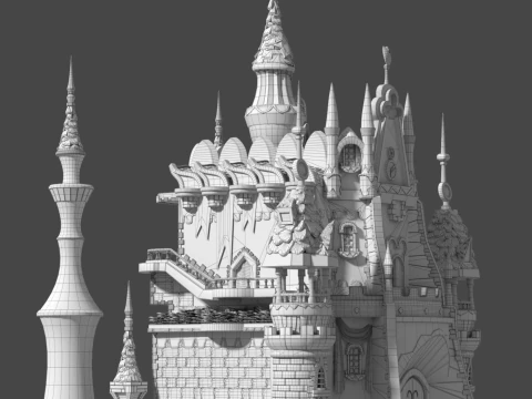 Cartoon Castle 3D Model