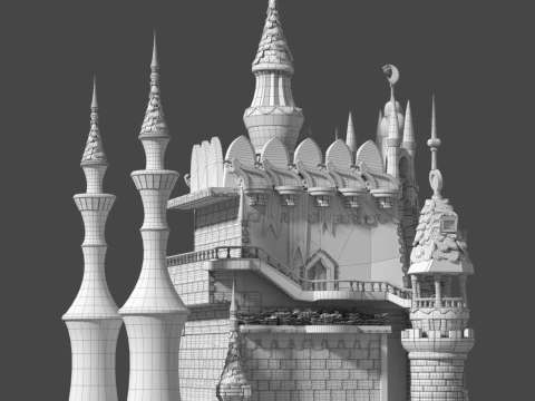 Cartoon Castle 3D Model