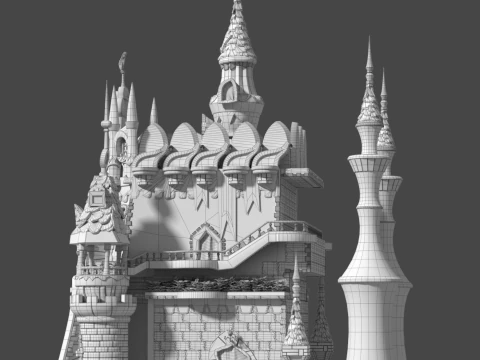 Cartoon Castle 3D Model
