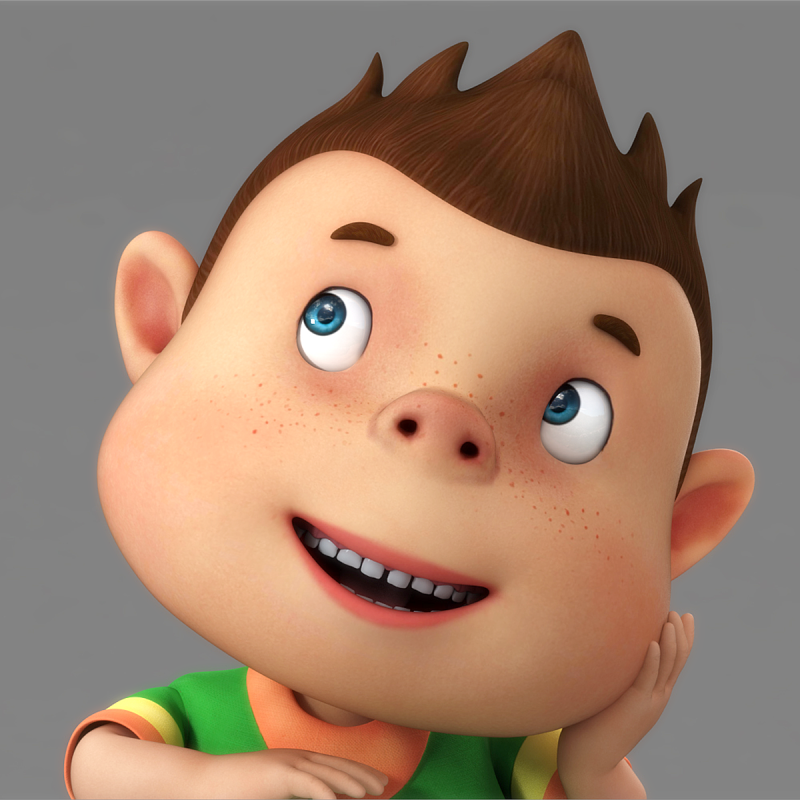 Cartoon Boy Rigged 3D Модель .c4d .max .obj .3ds .fbx .stl .blend