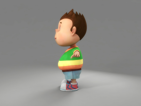 Cartoon Boy Rigged 3D Модель