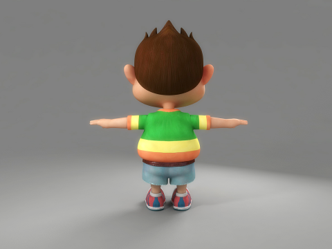 Cartoon Boy Rigged 3D Модель