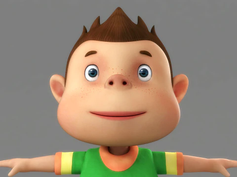 Karikat&uuml;r &Ccedil;ocuk Arma 3D Model