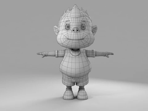 Karikat&uuml;r &Ccedil;ocuk Arma 3D Model