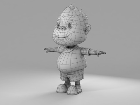 Cartoon Boy Rigged 3D Модель