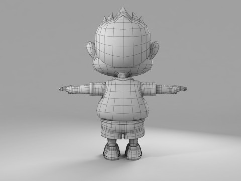 Cartoon Boy Rigged 3D Модель