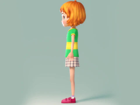 만화 소녀 조작 3D 모델