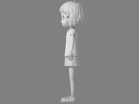 만화 소녀 조작 3D 모델