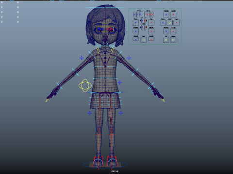 Cartoon Girl Rigged 3D Модель
