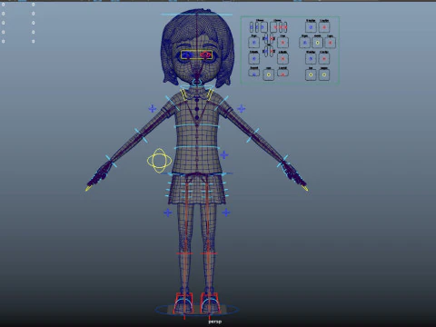 만화 소녀 조작 3D 모델