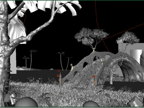 Cartoon Forest Scene 3D Модель