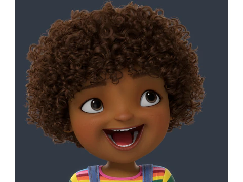 Cartoon Black Girl Rigged 3D Model