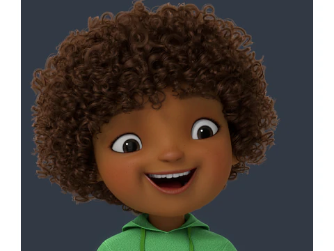 Cartoon Black Girl Rigged 3D Model