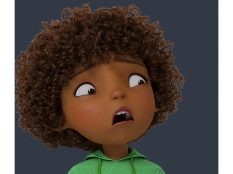 Cartoon Black Girl Rigged 3D Model