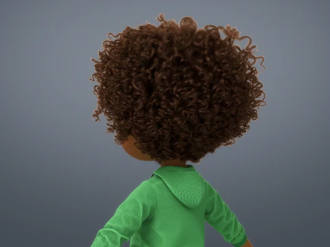 Cartoon Black Girl Rigged 3D Model