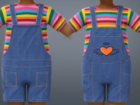 Cartoon Black Girl Rigged 3D Model