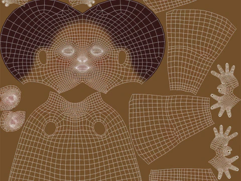 Cartoon Black Girl Rigged 3D Model