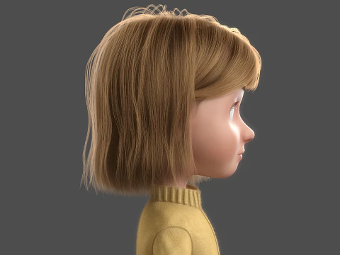 Cartoon Girl Rigged 3D Model