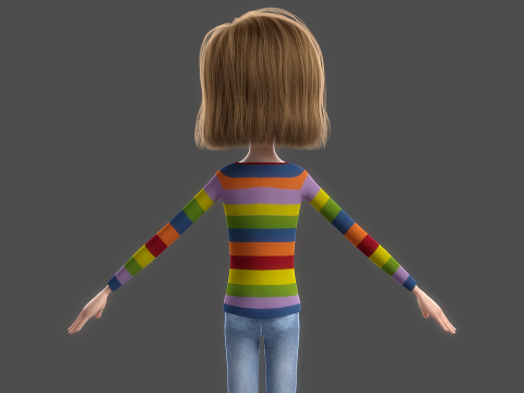 Cartoon Girl Rigged Modèle 3D