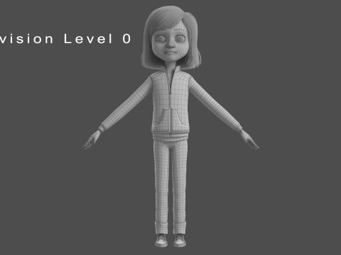 Cartoon Girl Rigged Modèle 3D