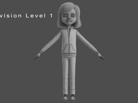 Cartoon Girl Rigged Modèle 3D