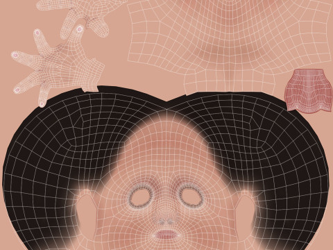 Cartoon Girl Rigged Modèle 3D