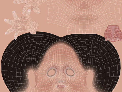 Cartoon Girl Rigged 3D Model