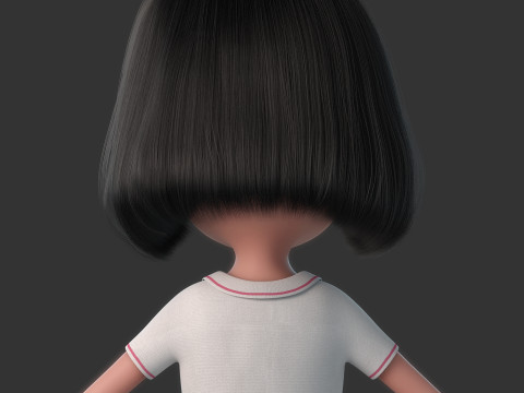 Cartoon Girl Rigged 3D 모델