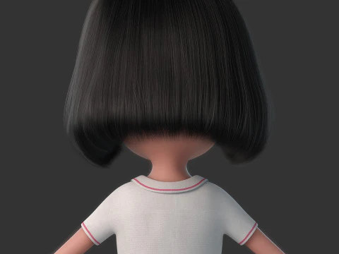 Cartoon Girl Rigged 3D Model