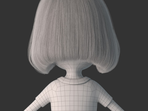 Cartoon Girl Rigged 3D 모델