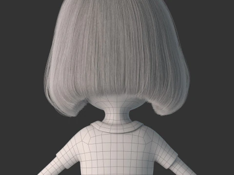 Cartoon Girl Rigged 3D Model