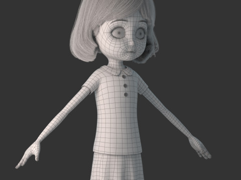 Cartoon Girl Rigged 3D 모델