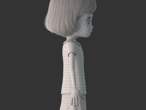 Cartoon Girl Rigged 3D 모델