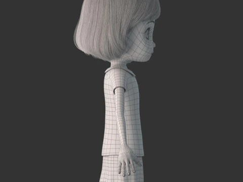 Cartoon Girl Rigged 3D Model