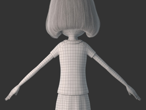 Cartoon Girl Rigged 3D 모델