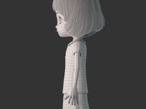 Cartoon Girl Rigged 3D 모델