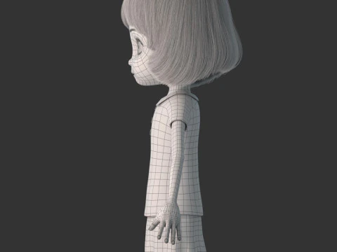 Cartoon Girl Rigged 3D Model
