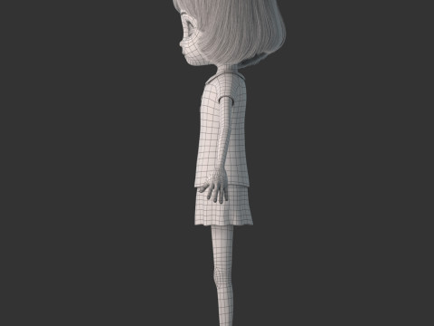 Cartoon Girl Rigged 3D 모델