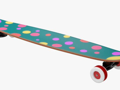 Cartoon Skate Girl Rigged 3D Model