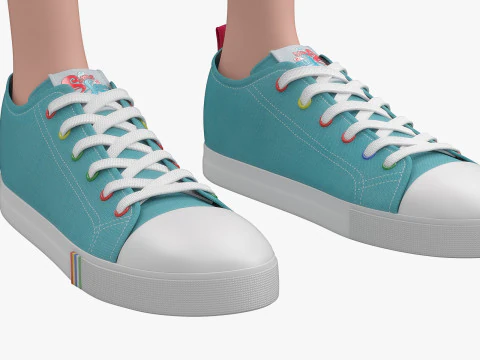 Cartoon Skate Girl Rigged 3D Model