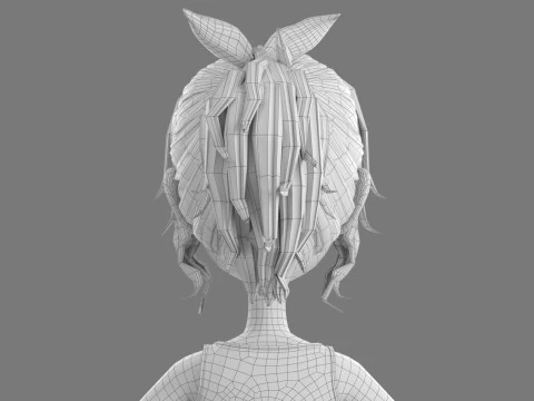 Cartoon Skate Girl Rigged 3D Model